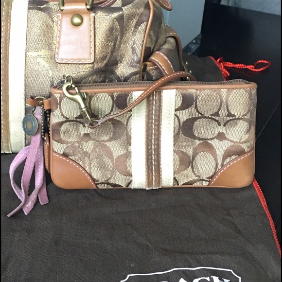 Coach monogram wristlet
