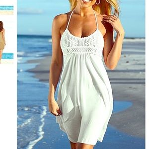 Crotchet bust halter cover-up.