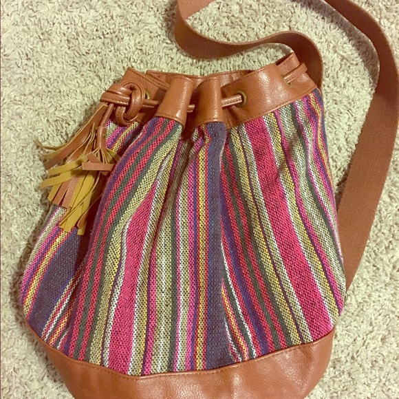 One strap boho striped backpack