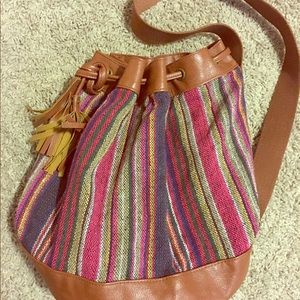 One strap boho striped backpack