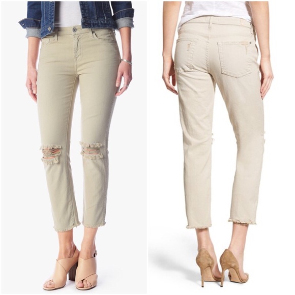 7 For All Mankind Denim - 7 for all mankind ankle straight w/ raw hem