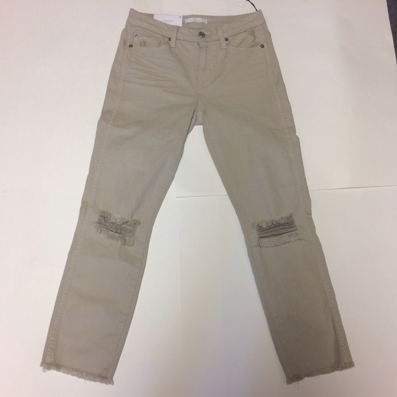 7 for all mankind ankle straight w/ raw hem - Picture 2 of 4