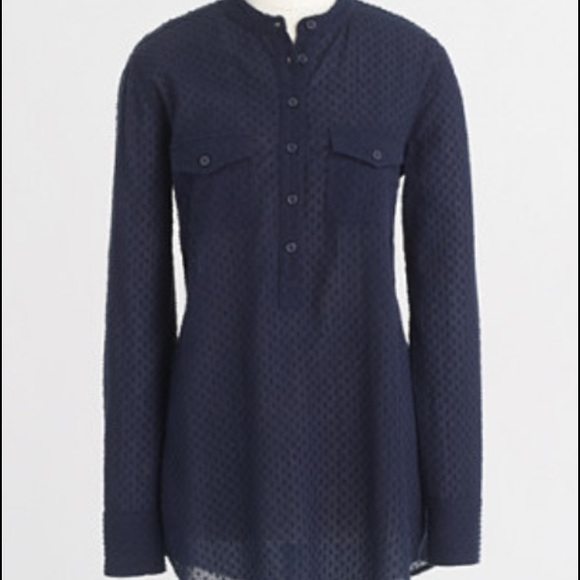Navy textured dot tunic- J Crew factory