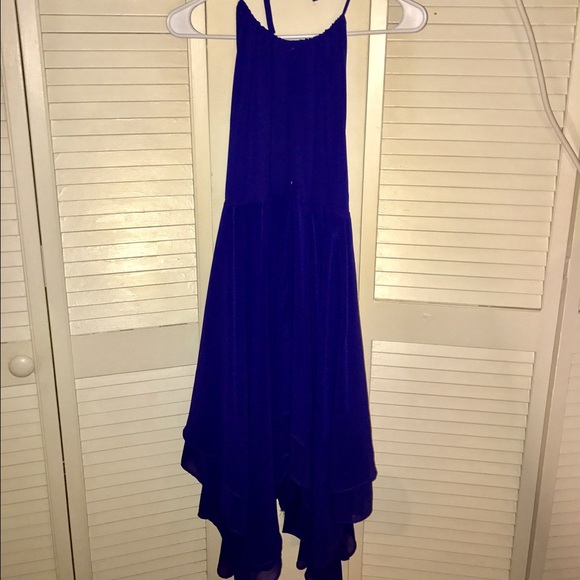 Colbat blue backless dress