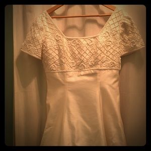 Raw silk wedding dress