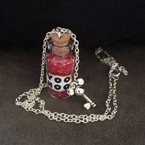Yoo Hoo Red Pearlescent w/Mickey bottle necklace