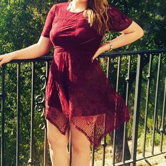 Maroon Lace Dress
