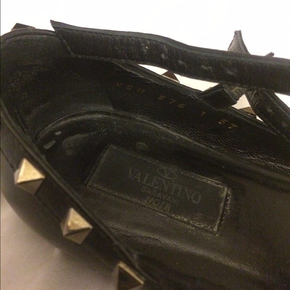 Sold- Valentino Noir Rockstud Caged Flats - Picture 2 of 4
