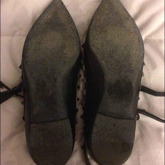 Sold- Valentino Noir Rockstud Caged Flats - Picture 4 of 4