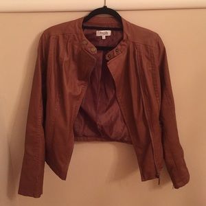 Charlotte Russe tan leather jacket