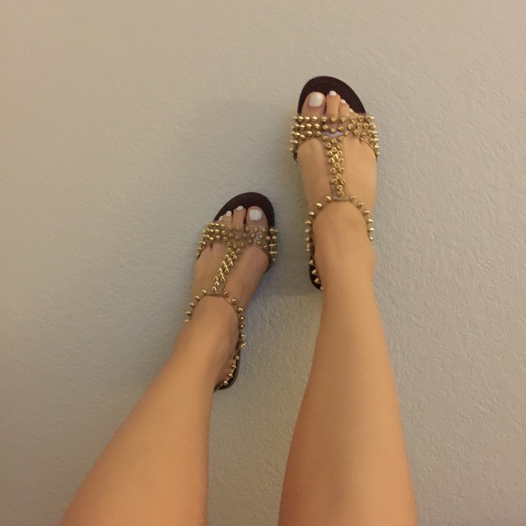 Steve Madden gold spike sandals
