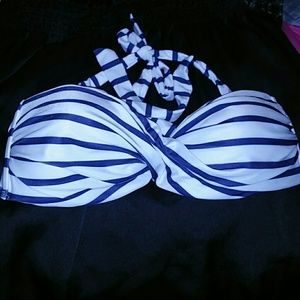 Bandeau Swimsuit Top & Red High Waist Bottom