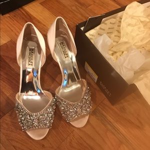 Size 8 Badgley Mischka Candance Blush Pink heel.