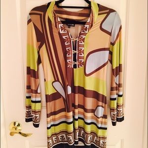 analili multi-color abstract print dress