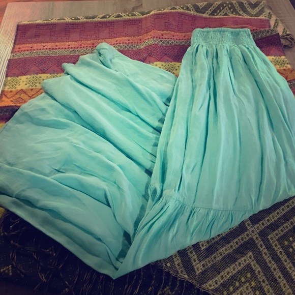 Turquoise Have wide leg pants