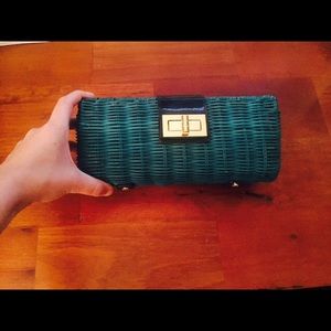 NWT J Crew Wicker Clutch