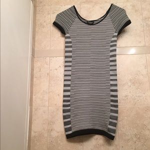 Bebe Black and White Stripes Sexy Dress