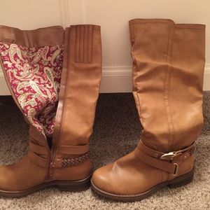Tan riding boots
