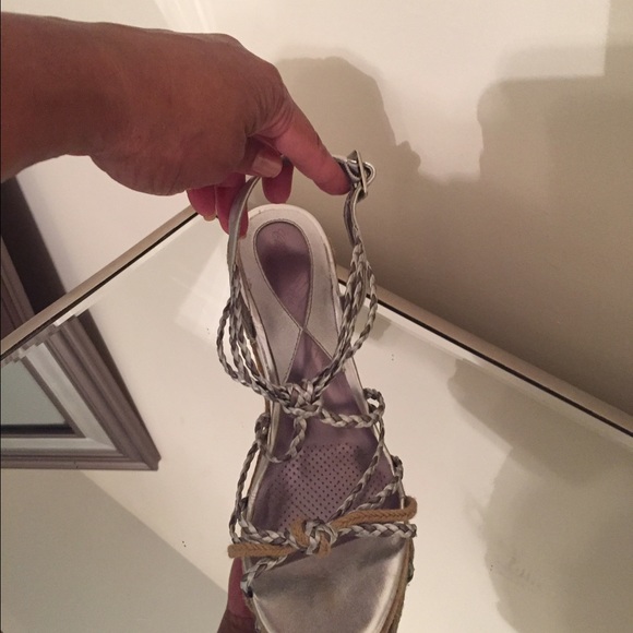 silver and twine sandals
