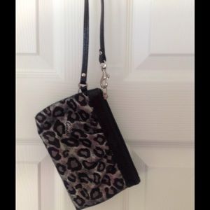Medium Metallic Leopard Print Coach Wristlet