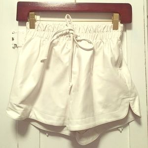 Faux Leather White Shorts