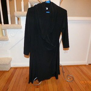 Flattering Black Knit Wrap Dress or Tunic