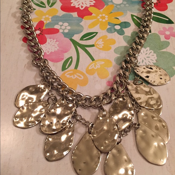 Hammered Silver Charm Necklace