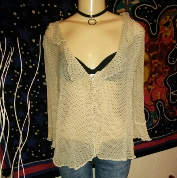 Kimchi Blue Semi Sheer Flowy Blouse