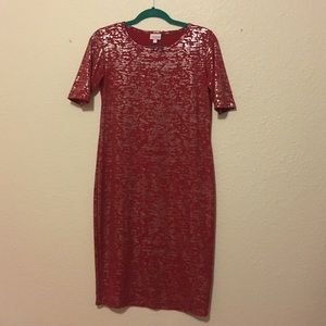 Red & Silver LuLaRoe Julia Dress