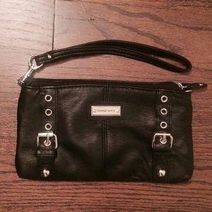 Franco Sarto black clutch/crossbody w/ straps