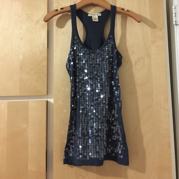 Arden B dark gray racer back sequences top