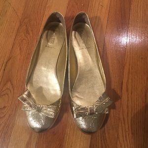 JCREW gold ballet flats