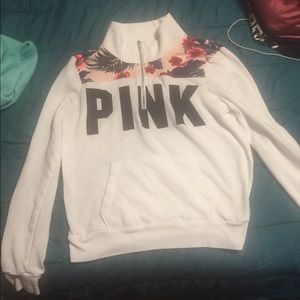 PPINK VS WHITE 1/4 ZIP UP!!