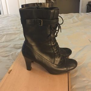 Black leather Aerosoles mid calf boots