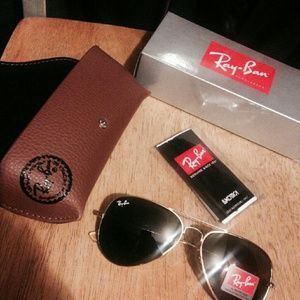 Aviator Ray Ban Gold and Black size 58mm