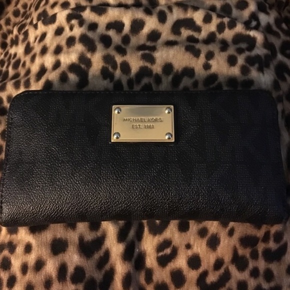 authentic full sized black MK wallet
