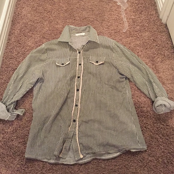 Striped button down shirt