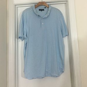 Five Four Sky Blue Striped Polo