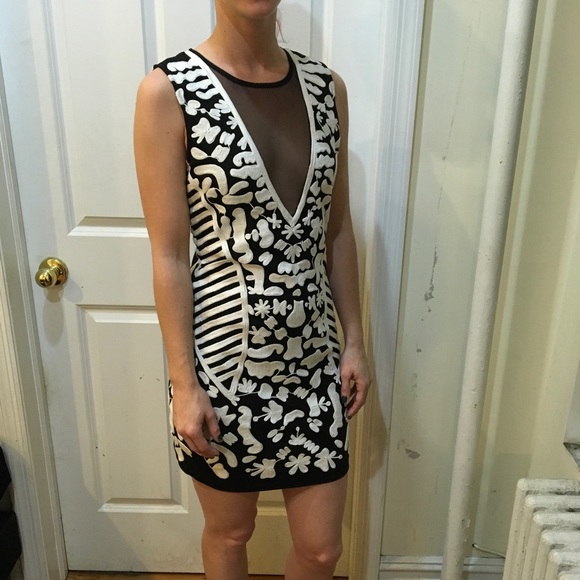 Nasty Gal Dresses & Skirts - Nasty Gal Black Folk Embroidered Mesh Mini Dress