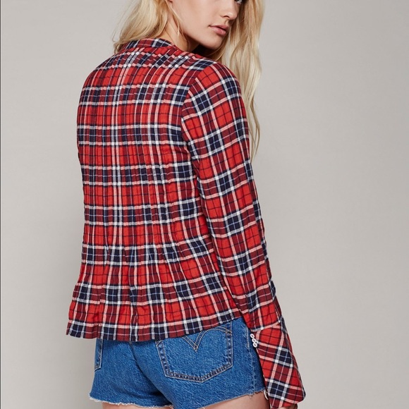 NWOT Free People Kansas City plaid shirt - Picture 2 of 4