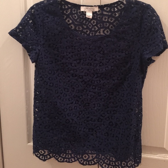 Blue lace shirt