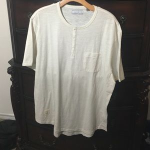 Five Four Off-White Tee with Pocket and Buttons