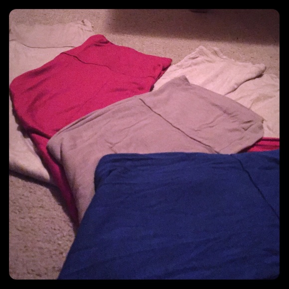 Lot of 4 basic maxi skirts, fold over waistband.