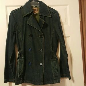DENIM PEA COAT/JACKET  SZ MED DARK WASH