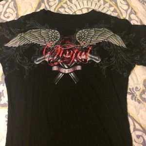 Black double gun sinful shirt