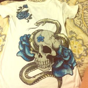 Snake skull and bejeweled sinful shirt