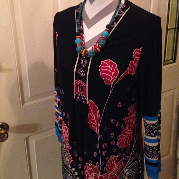 Colorful knit office dress