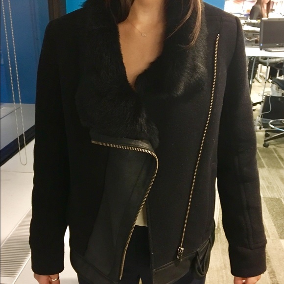 Helmut Lang Fur Collar Jacket - Black