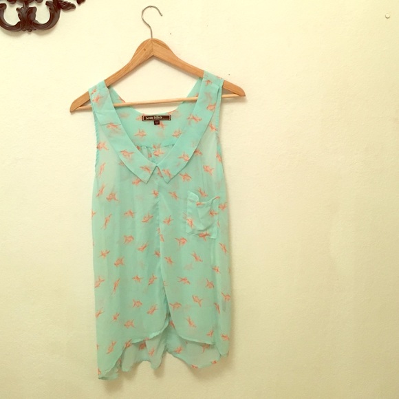 Sheer goldfish blouse
