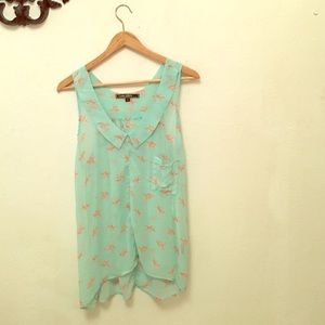 Sheer goldfish blouse